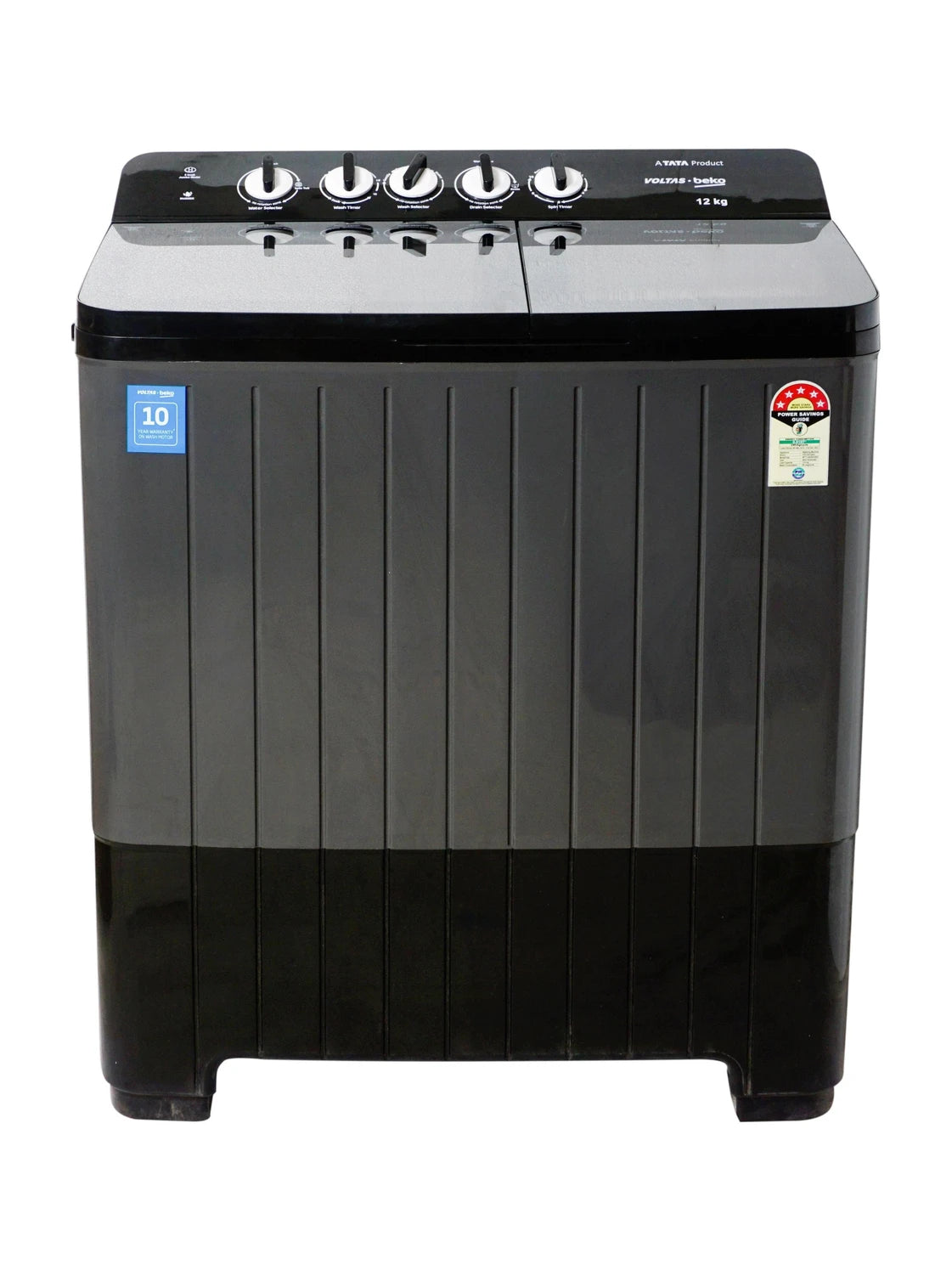 Voltas Beko 12 kg Semi Automatic Top Load Black, Grey (WTT120UPA/BKSS)