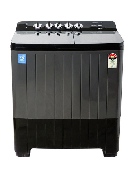 Voltas Beko 12 kg Semi Automatic Top Load Black, Grey (WTT120UPA/BKSS)