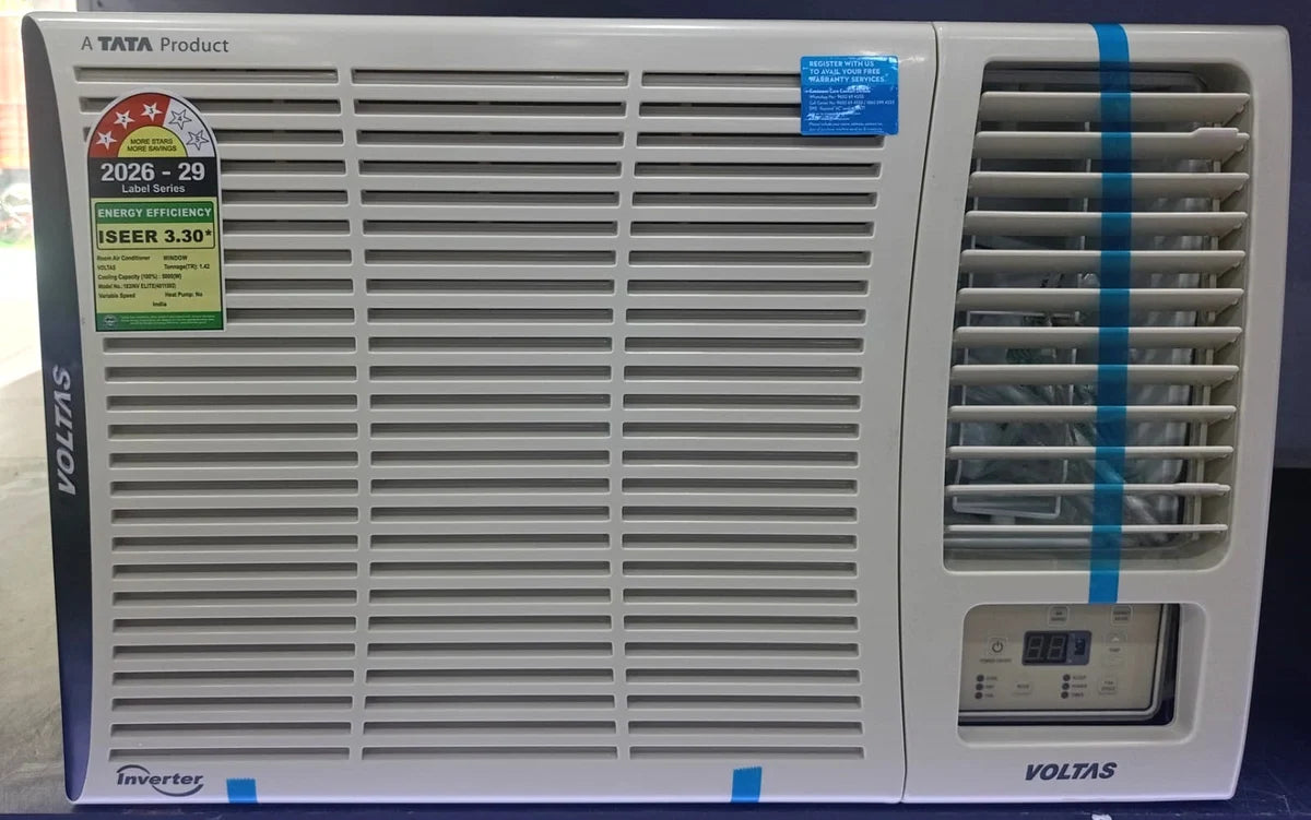 Voltas 183Inv Elite (2026 Series) 1.5 Ton 3 Star Inverter Window AC – Copper Condenser, Turbo Cooling, High Ambient Cooling up to 52°C, R32 Refrigerant
