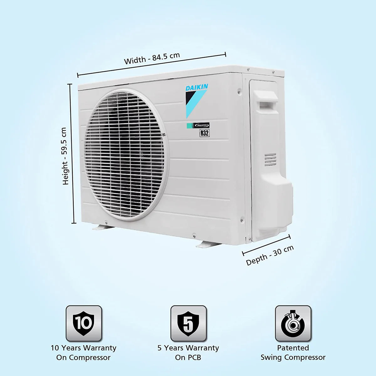 Daikin FTKL50UV16V 1.5 Ton 3 Star Inverter Split Ac , White
