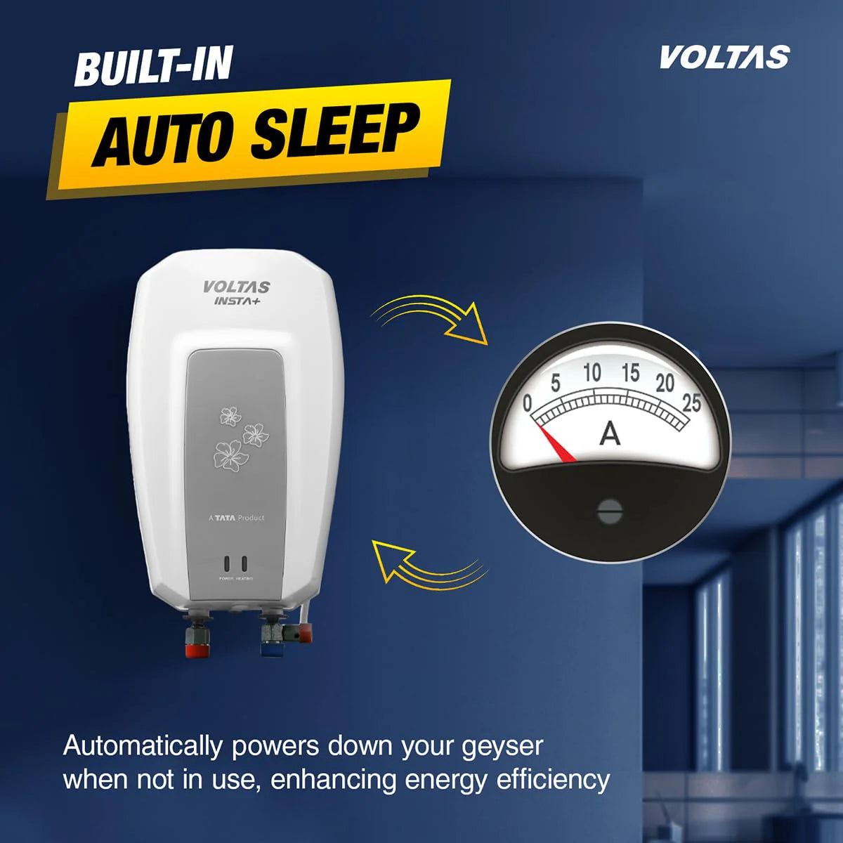Voltas Insta+ 5L Instant Water Heater | 5-Star | 3000W Copper Element | 6-Level Safety