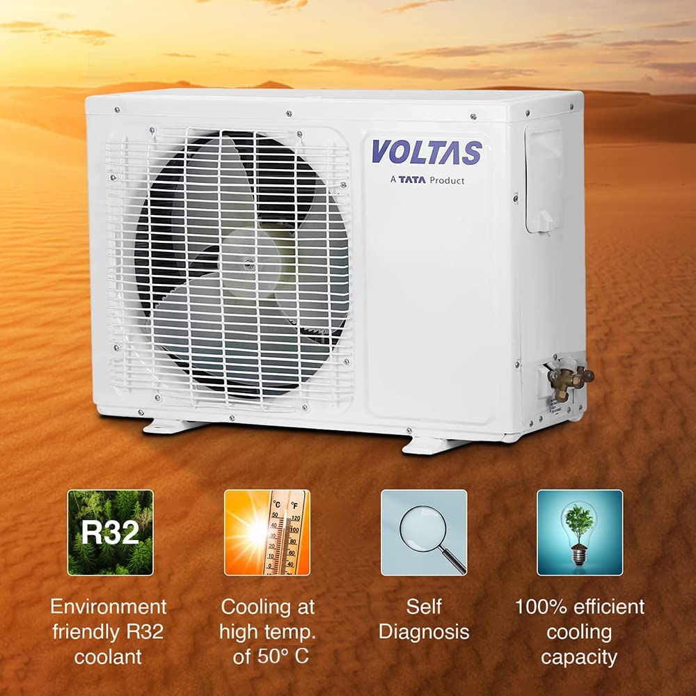 Voltas 185V Vectra Prism 1.5 Ton 5 Star, Inverter Split AC(Copper, 4-in-1 Adjustable Mode, Anti-dust Filter, White)