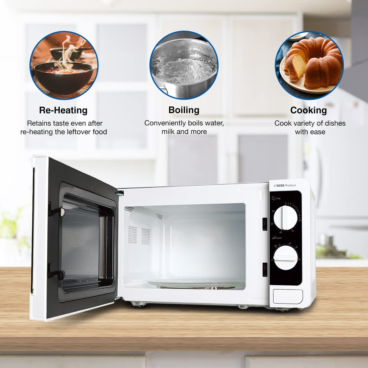 Voltas Beko, A Tata Product 20L, 700W smart solo Microwave oven (MS20MPW10, White | with Anti bacterial Inner Cavity and Large Turntable)