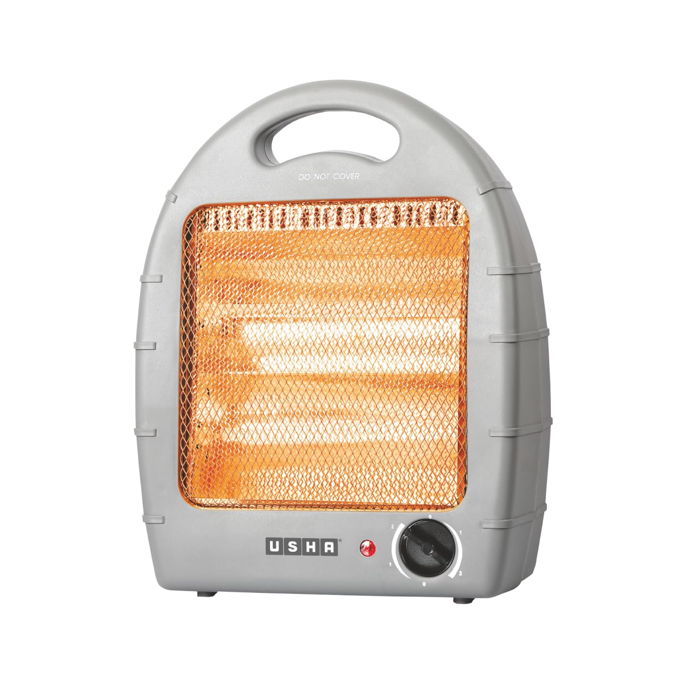 USHA 4002 800 Watt 2 Rod Halogen Heater with Safety Mesh(Grey)