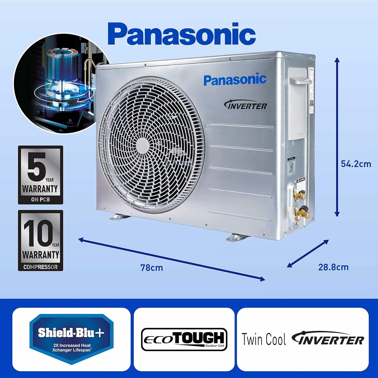 Panasonic 1.5 Ton 3 Star Hot and Cold Wi-Fi Inverter Smart Split AC (7 in 1 Convertible,M 0.1 Air Purification Filter, CS/CU-KZ18AKYF)