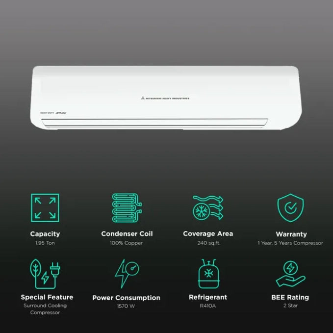 Mitsubishi Heavy (SRK24CW-S6) 1.95 Ton 2 Star Inverter AC – (1.95 Ton, 2 Star)