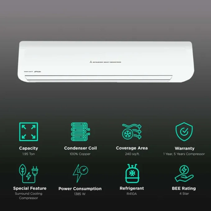 Mitsubishi Heavy (SRK25CWX-S6) 1.95 Ton 3 Star Inverter AC – (1.95 Ton, 3 Star)