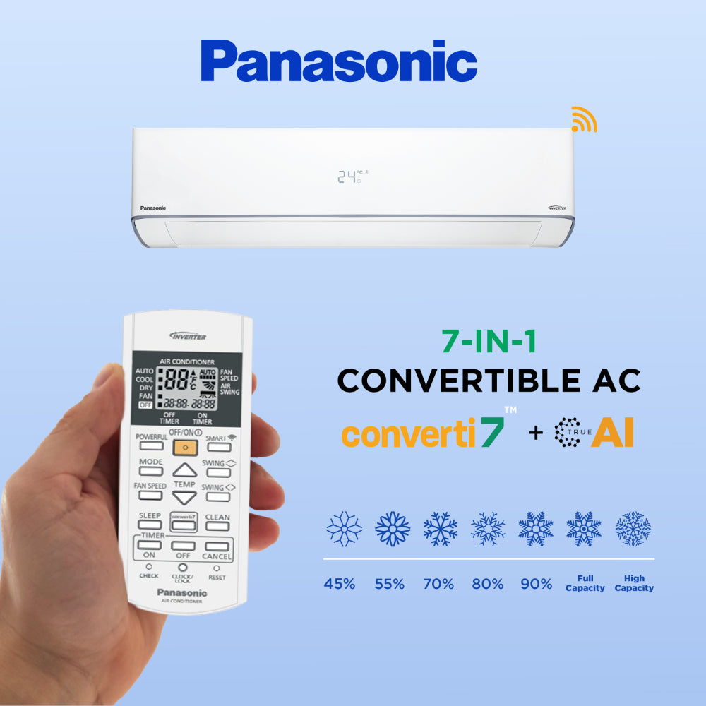 Panasonic 1.5 Ton 5 Star Wi Fi Inverter Split AC EU18AKY5XFM (4 Way swing, MirAle, 100% Copper,PM 0.1 Filter for filtration, 2024 launch)(581110580)