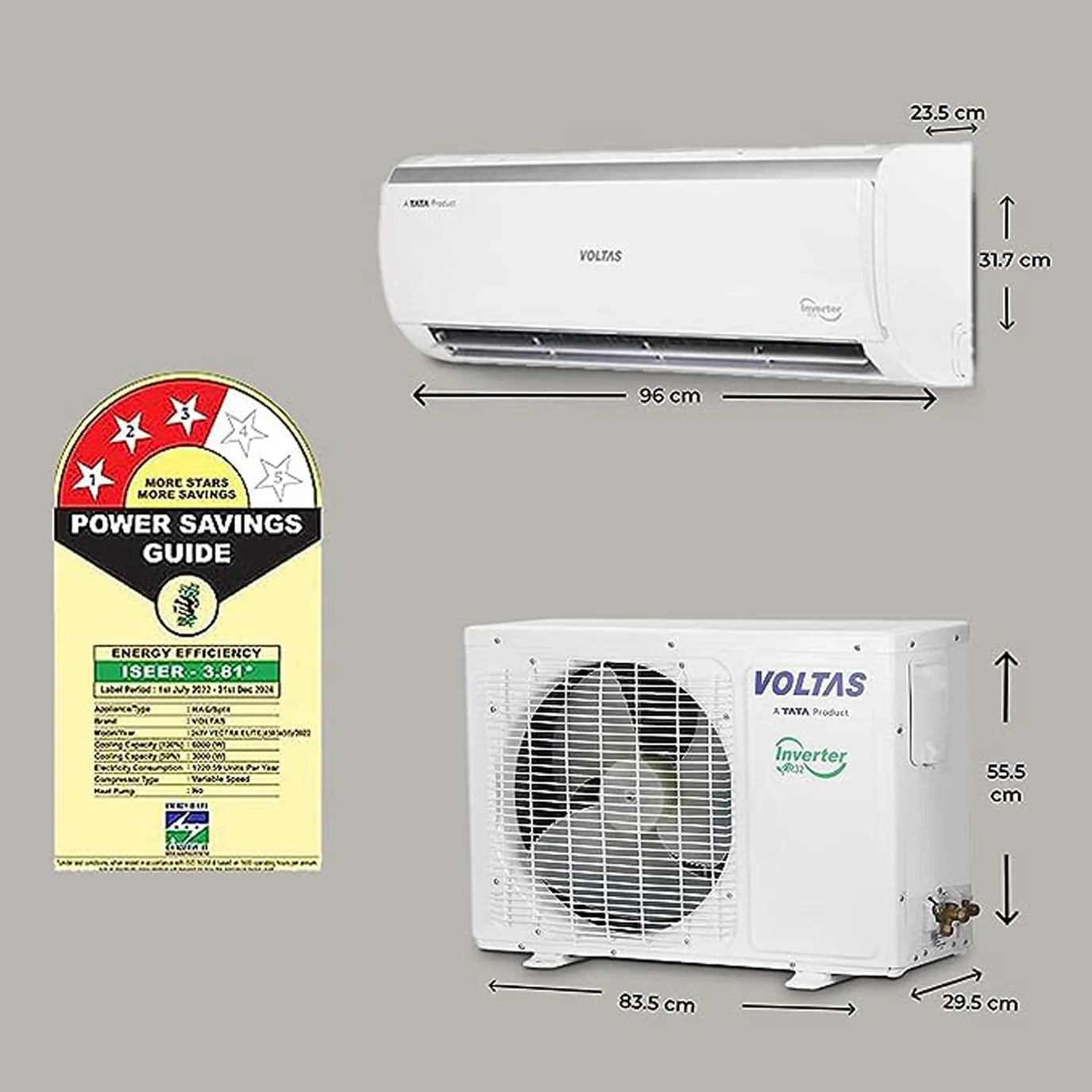 Voltas 2.0 Ton 3 Star Split Air Conditioner 243V Vectra Elite
