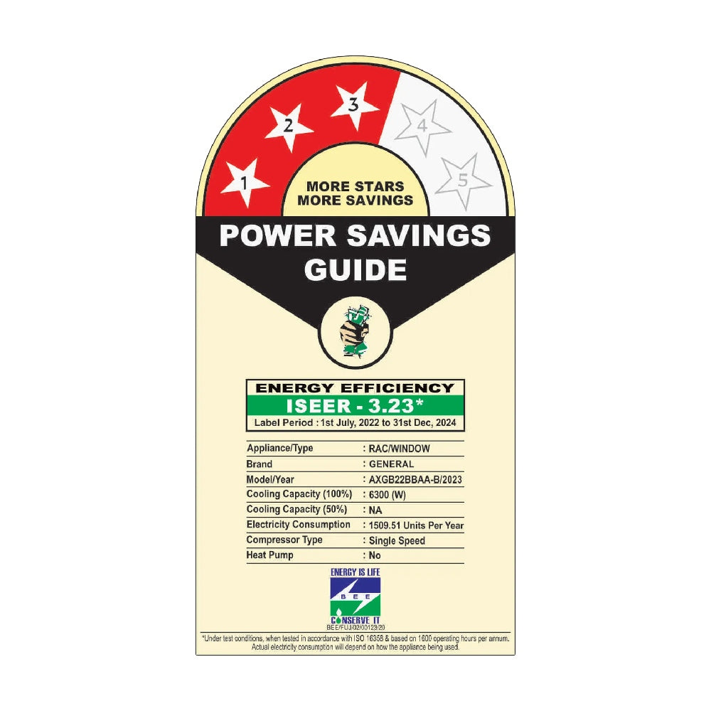 OGeneral 1.8 Ton 3 Star Window AC - BBAA Series - AXGB22BBAA