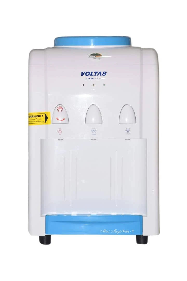 Voltas Mini Magic Pure-T 500W Water Dispenser (White, Hot & Cold, 3 Faucets, Child Lock, 3.2L Cooling, 0.9L Heating, Made in India)